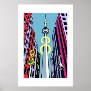 Pop City Skyline – Urban Tower Poster