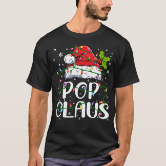 Pop Claus Christmas Santa Hat Matching Family Xmas T-Shirt