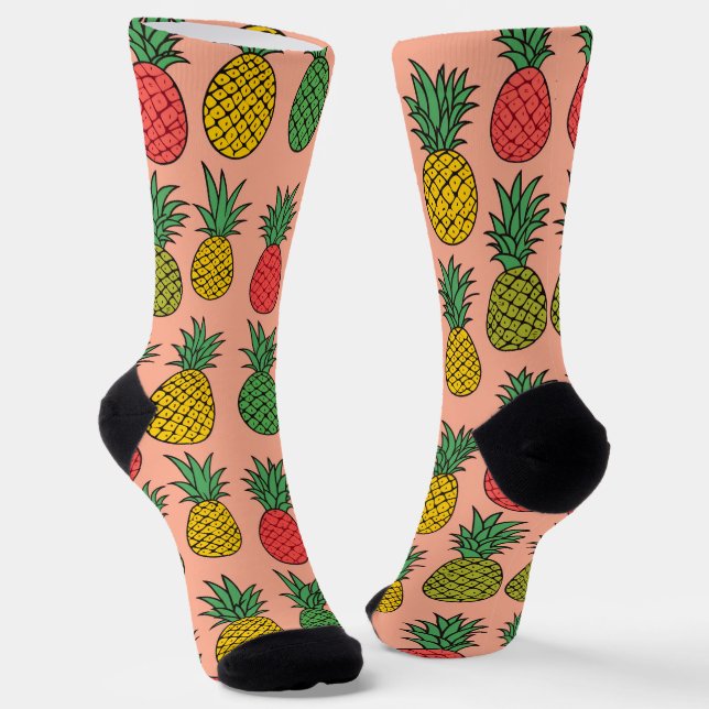Pop Color Pineapple  Socks (Angled)