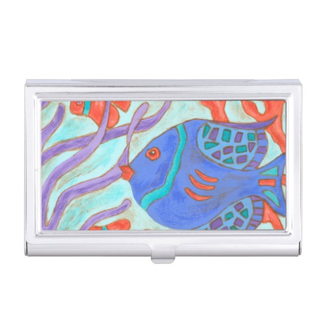 Pop-Colored Fish Business Card Case (Front)