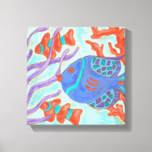 Pop-Colored Fish Canvas Print