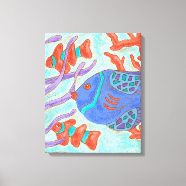 Pop-Colored Fish Canvas Print (Front)