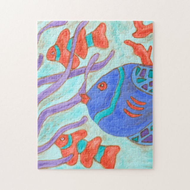 Pop-Colored Fish Jigsaw Puzzle (Vertical)