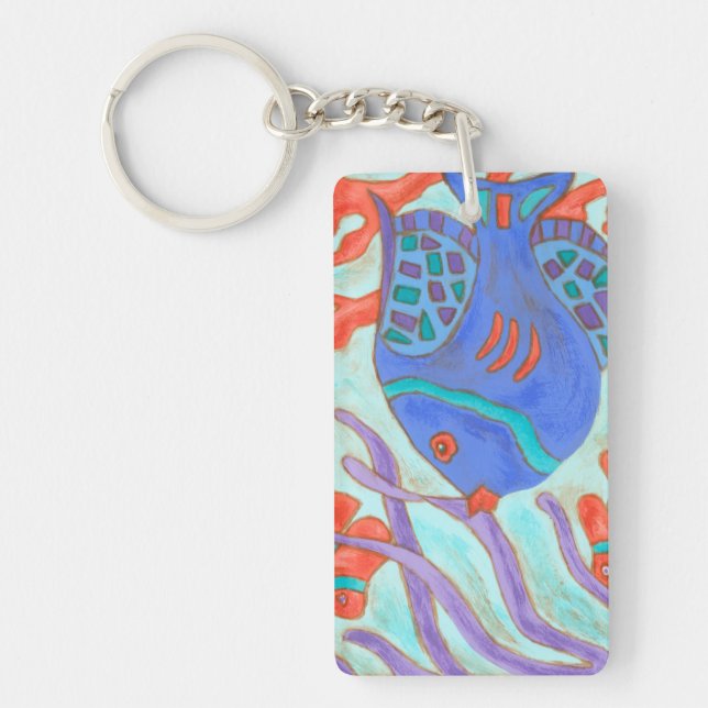 Pop-Colored Fish Keychain (Front)