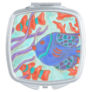 Pop-Colored Fish Makeup Mirror