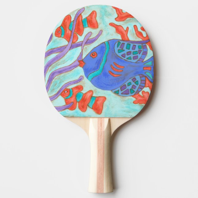 Pop-Colored Fish Ping-Pong Paddle (Front)