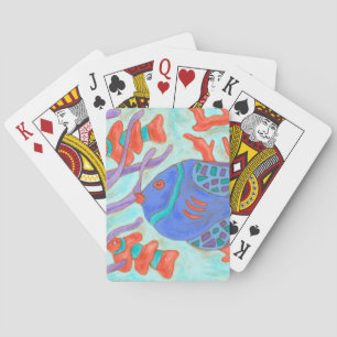 Pop-Colored Fish Poker Cards