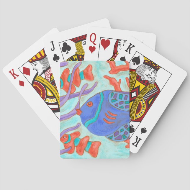 Pop-Colored Fish Poker Cards (Back)