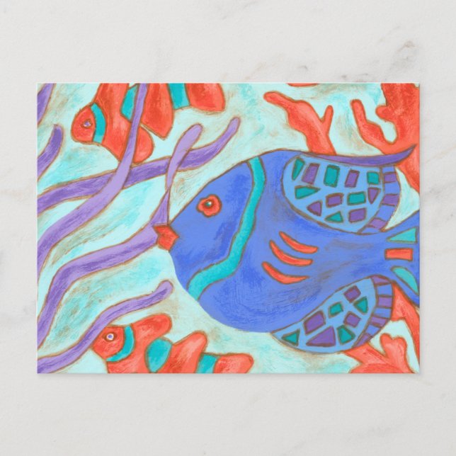 Pop-Colored Fish Postcard (Front)