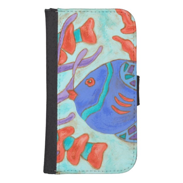 Pop-Colored Fish Samsung Galaxy Wallet Case (Front)