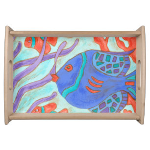 Pop-Colored Fish Serving Tray