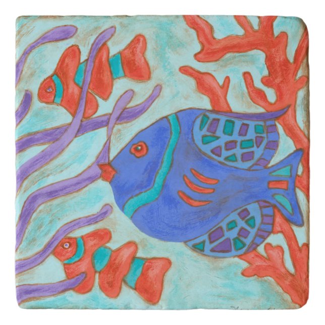 Pop-Colored Fish Trivet (Front)