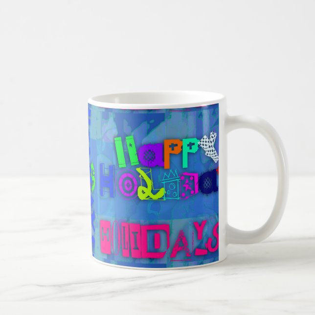 Pop Colorful Happy Holidays Mug (Right)