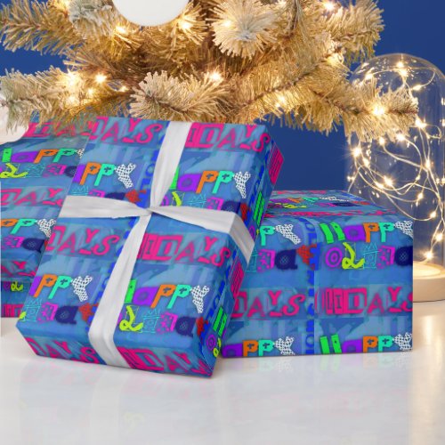 Pop Colorful Happy Holidays Wrapping Paper