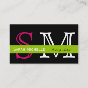 Pop Colors in Pink Green and Black Business Card