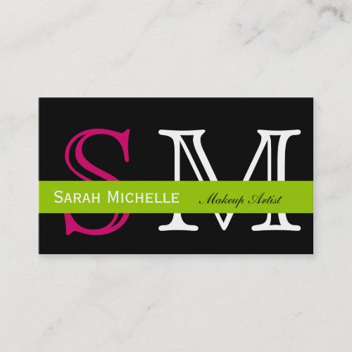 Pop Colors in Pink Green and Black Business Card