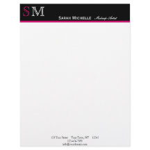 Pop Colors in Pink Green and Black Letterhead