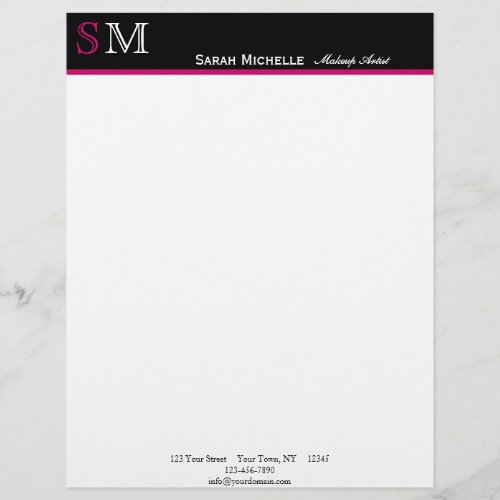 Pop Colors in Pink Green and Black Letterhead