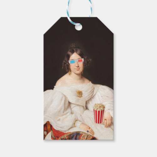 Pop Corn Diva with 3D Glasses  Gift Tags