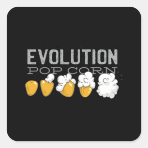 Pop Corn Evolution Square Sticker