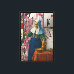 Pop Culture & Classic Art Collage Canvas Print<br><div class="desc">A unique mashup of classical painting,  street art,  and pop culture—featuring a Vermeer-style figure,  Banksy’s balloon girl,  and Warhol's Campbell’s soup. Ideal for art lovers seeking something bold and ironic.</div>