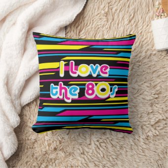 Pop Culture Retro I Love The 80s Throw Pillow 