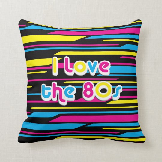 Pop Culture Retro I love the 80s Throw Pillow