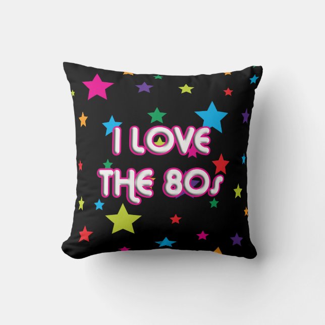 Pop Culture Retro I love the 80s Throw Pillow (Front)