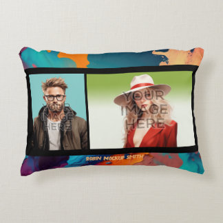 Pop Culture Signable 2 Photo Personalized Custom Accent Pillow