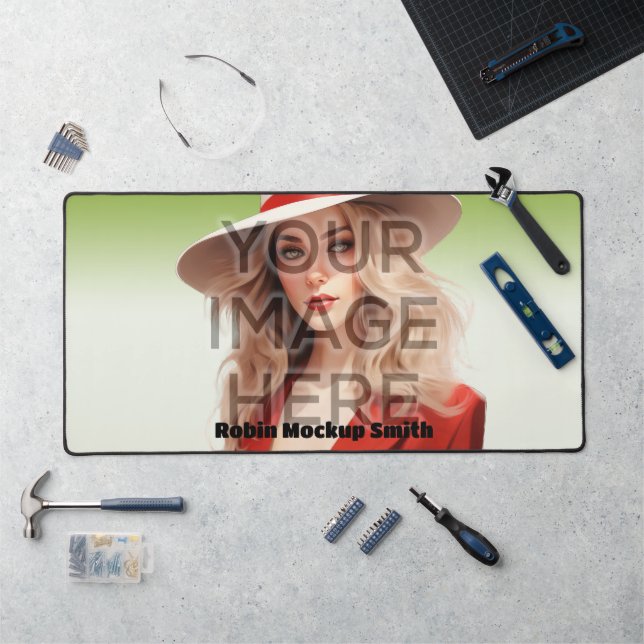 Pop Culture Signable Add Photo Personalized Custom Desk Mat (Workstation)