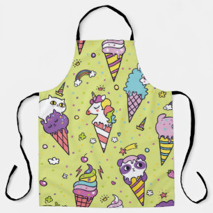 Pop Cute Ice Cream: Animal Pattern Apron