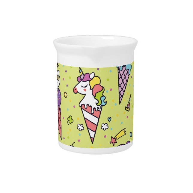 Pop Cute Ice Cream: Animal Pattern Beverage Pitcher (Front)