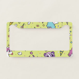 Pop Cute Ice Cream: Animal Pattern License Plate Frame