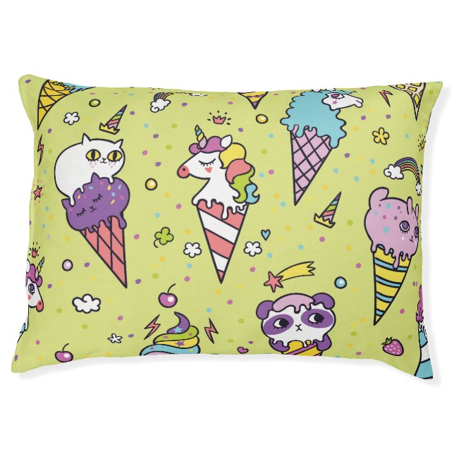 Pop Cute Ice Cream: Animal Pattern Pet Bed (Front)