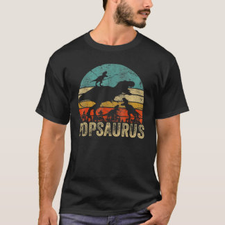 Pop Dinosaur Popsaurus 3 Two Kids Christmas Father T-Shirt