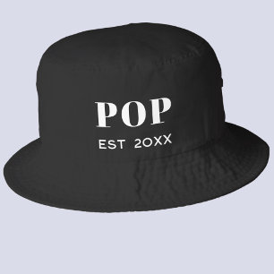 Pop Est 20XX Classic Text Design Bucket Hat