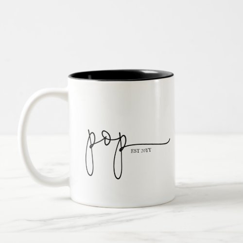 Pop Established  Grandpa Gift Two_Tone Coffee Mug