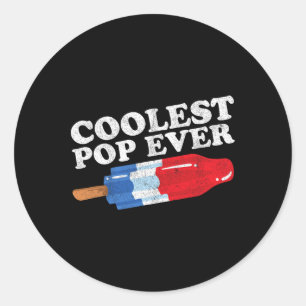 Pop Ever Popsicle Funny Retro Bomb Fathers Day Gif Classic Round Sticker