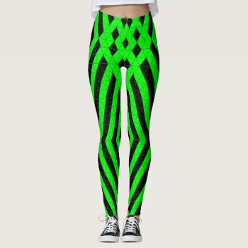 Pop Fashion Neon Green Leggings by sharonrhea at Zazzle