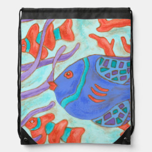 Pop Fish Drawstring Bag