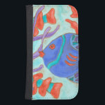 Pop Fish Galaxy S4 Wallet Case<br><div class="desc">Swim under the sea with this beautiful water colored fish. This painting by Nancy Slocum captures the beautiful water life under seas. It captures the multi-colored fish with surrounded by wild kelp as they swiftly swim through. Get your beautiful fishes today on your next Zazzle product.</div>