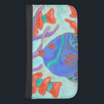Pop Fish Galaxy S4 Wallet Case<br><div class="desc">Swim under the sea with this beautiful water colored fish. This painting by Nancy Slocum captures the beautiful water life under seas. It captures the multi-colored fish with surrounded by wild kelp as they swiftly swim through. Get your beautiful fishes today on your next Zazzle product.</div>
