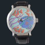 Pop Fish Watch<br><div class="desc">Swim under the sea with this beautiful water colored fish. This painting by Nancy Slocum captures the beautiful water life under seas. It captures the multi-colored fish with surrounded by wild kelp as they swiftly swim through. Get your beautiful fishes today on your next Zazzle product.</div>