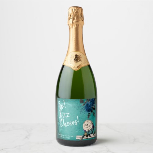 Pop Fizz Cheers Alice in Wonderland Wedding Sparkling Wine Label