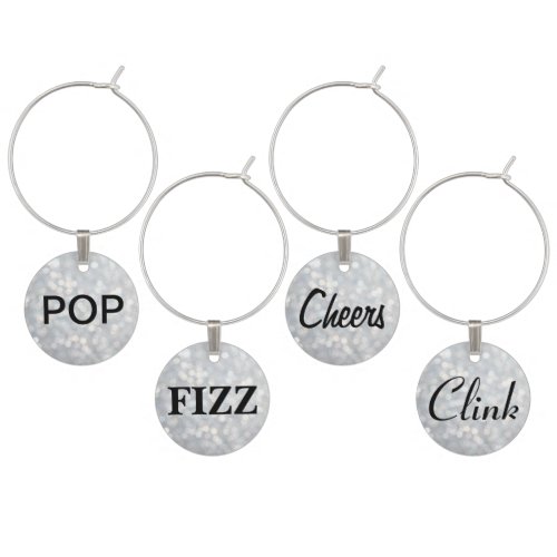 Pop Fizz Cheers Clink Wine Charms