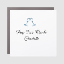 Pop fizz clink blue champagne bottle new year