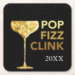 Pop Fizz Clink Champagne Coasters at Zazzle