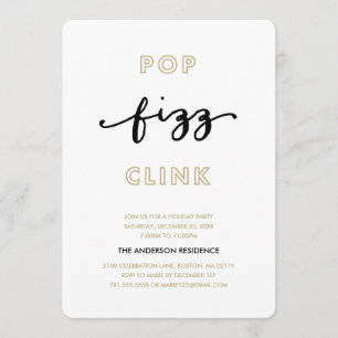 Pop Fizz Clink Holiday Party Invitation