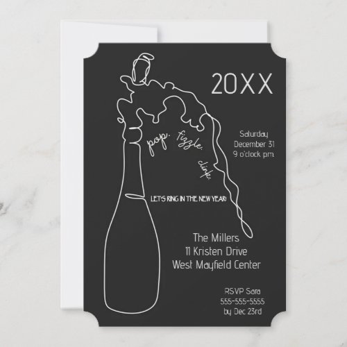 Pop Fizz Clink New Years Eve Party Invitation