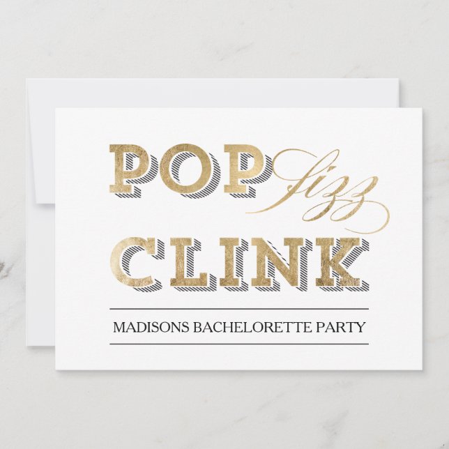 Pop Fizz Clink Party Invitation (Front)